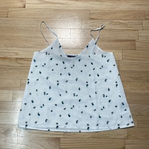 Chipotle avocado print spaghetti strap adjustable tank top medium